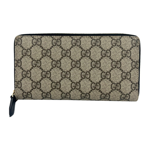 Gucci Handbags - GUCCI GG Supreme Zip Around Long Wallet Brown Beige Tan the